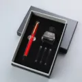 Luxe rode vulpen cadeauset met inktfles en navulpatronen, elegant briefpapier. - Set nr. 26