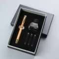 Zakelijke vulpen geschenkset met inktfles en patronen in een elegante zwarte doos. - Stijl 20 Set