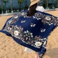 Ethnic floral beach shawl lightweight summer sun protection scarf for women vacation travel - 311