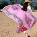 Ethnic style women sunscreen shawl lightweight summer beach towel vacation scarf outdoor wear - 312