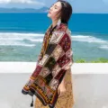 Women Summer Ethnic Geometric Print Sun Protection Beach Scarf Lightweight Shawl Wrap - Style 3