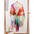 Gradient chiffon women shawl versatile spring autumn thin scarf fashion outer wear elegant cape - 04