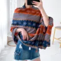 Ethnic style summer beach scarf lightweight travel sun protection shawl cape for women - 185cm / Style 11 (60)