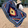 Ethnic style beach shawl summer sunscreen scarf women lightweight vacation holiday travel wrap - 317