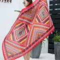 Summer ethnic style beach scarf vacation sun protection shawl lightweight sarong wrap - 185cm / Style 12 (64)