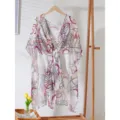 Femme mousseline imprimé châle foulard léger dégradé protection solaire cape été plage - 09