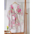 Châle en Chiffon Rose Cape Été Plage Écharpe Polyvalente Légère Protection Solaire - 10