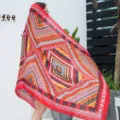 Ethnic style geometric print beach shawl for women, summer lightweight sunscreen scarf. - Style 12