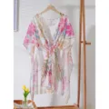 Châle élégant en mousseline avec motif chaîne foulard femme été plage léger chic - 17