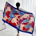 Retro ethnic style tiger print shawl versatile travel sun protection scarf for women. - L292