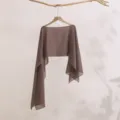 Lightweight sheer sun protection bolero shrug shawl summer long sleeve versatile casual top. - Light Coffee