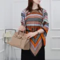 2024 new imitation silk pullover sun protection scarf shawl for women loose versatile top - Style 17