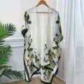 Women Floral Print Chiffon Cardigan Beach Sun Protection Shawl Elegant Summer Cover Up - 90*180cm / 11