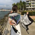 Ethnic style bohemian printed beach shawl, colorful tassel scarf for women seaside holiday. - Mystic Paisley Black