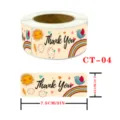 Roll thank you stickers for packaging, cute cartoon design sealing labels for small business. - CT-04 / 7.5x2.5cm