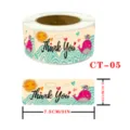 Thank you cartoon whale self-adhesive sticker roll for gift packaging, sealing and decoration. - CT-05 / 7.5x2.5cm
