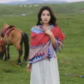 Ethnic style shawl sunscreen scarf for women, colorful boho design variant for travel. - Wave Red