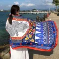 Bohemian ethnic pattern seaside travel sunscreen shawl versatile cotton linen beach scarf - 8818164