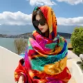 Bohemian ethnic style colorful women scarf summer travel sunscreen headscarf shawl wrap - 283
