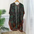 Women lightweight satin sun protection shawl vintage paisley print kimono cardigan scarf variant. - 90*180cm / 06