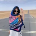Châle de protection solaire à imprimé géométrique ethnique et foulard pour voyage - Variante 213