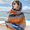 Bohemian ethnic style printed women shawl summer thin headscarf sun protection variant. - 60