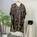 Women's Printed Sunscreen Shawl Vacation Boho Cardigan Tassel Beachwear Elegant Drape - 34