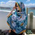 Bohemian ethnic style floral print sun protection headscarf travel beach shawl for women - Variant 251
