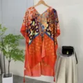 Women's colorful ethnic floral print sun protection kimono cardigan shawl cover-up variant - 12