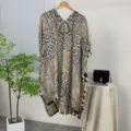 Boho paisley print women cover up, elegant long sun protection shawl and cape for summer beach. - 90*180cm / 20