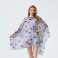 Femme ete imprime floral ample mousseline robe de plage decontractee haut tuniques. - 17