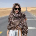 Bohemian ethnic style sun protection shawl scarf for women desert travel beach wear - Leopard Print / 180*90