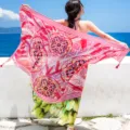 Boho Pink Tassel Beach Shawl Women Summer Sun Protection Scarf Vacation Wear - 8818234
