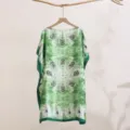 Green tie-dye sun protection clothing, loose off-shoulder imitation silk shawl for summer women. - 20