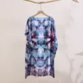 Summer tie-dye print sun protection shawl, elegant boat neck design, loose fit casual wear. - 19