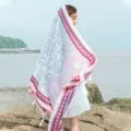 Ethnic style oversized sun protection shawl summer thin versatile beach silk scarf women - Style 1