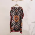 Women ethnic print poncho summer sun protection cover up stylish beach shawl top - 15