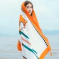 Grand châle de protection solaire d'été et foulard de plage au design équestre élégant. - Style 9