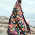 Echarpe de plage ethnique grand foulard floral femme ete vacances plein air mode chic - Style 12