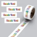 Cinta washi Thank You bonita y rollo de pegatinas de sellado para regalos y diario. - CX-127 / 120 Pegatinas/Rollo