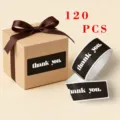 120pcs thank you rectangular stickers roll craft paper gift box packaging sealing labels - CX-179A