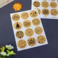 Vintage kraft paper Christmas stickers featuring cute Santa and snowman for gift box sealing. - Style A / 3.8CM