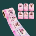 Christmas sticker roll pink festive gift wrapping sealing labels holiday decorations packaging set. - CX-55