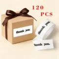 120 pcs thank you stickers white rectangular decorative labels for gift boxes and desserts. - CX-179C
