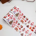 Details of waterproof Christmas sticker rolls featuring various holiday patterns and cute designs. - Style A