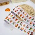 Christmas sticker roll detail view showing 24 cute animal designs for DIY craft decor. - Style C