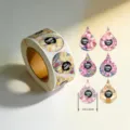 Tropfenförmige Blumen Danke Aufkleber Rolle, 2,5 cm dekorative Siegelsticker für Kleinunternehmen. - Milchweiß