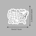 Sticker de carte de voyage des USA avec texte where i've been pour voiture et ordinateur. - Autocollant Carte des USA (CX-264)