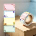 Watercolor floral blank label stickers roll, decorative adhesive name classification tags. - CX-68C / 250 Pcs/Roll