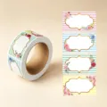 Watercolor floral blank label stickers roll, perfect for gift sealing and name classification. - CX-68F / 250 Pcs/Roll